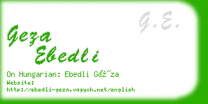 geza ebedli business card